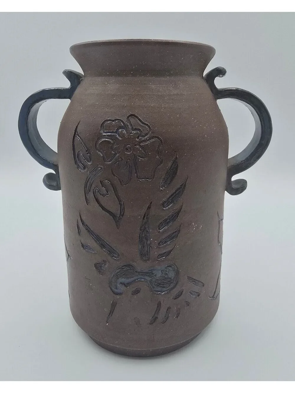 Vintage 2002 G.L. Beck Arizona Studio Art Pottery Double Handle Floral Vase